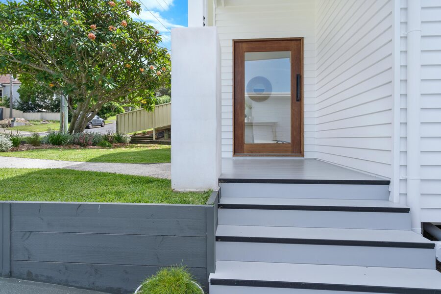 Front entry steps and porch